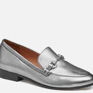 Johnston & Murphy Ali Bit Loafer ~ Pewter Metallic Sheepskin ~ 6